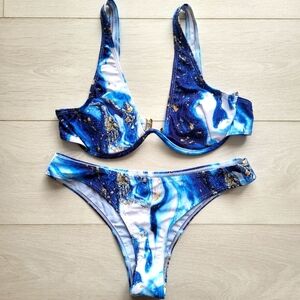 NWOT Shein Marbled  Underwire Bikini